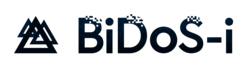 Logo des BiDoS-i-Projekts. Rechts steht "BiDoS-i" geschrieben, LInks daneben sind drei übereinanderliegende Dreiecke abgebildet.