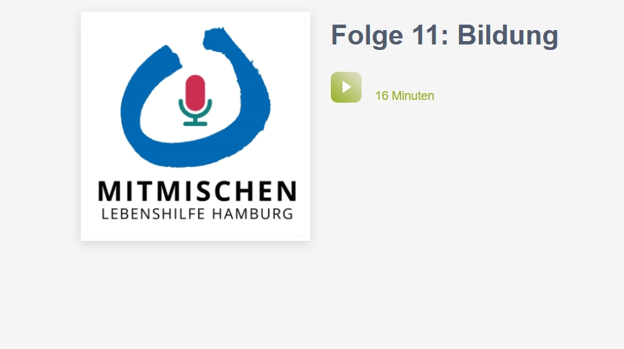 Die Grafik zeigt die Aufmachung des Podcasts "Mitmischen" der Lebenshilfe Hamburg.