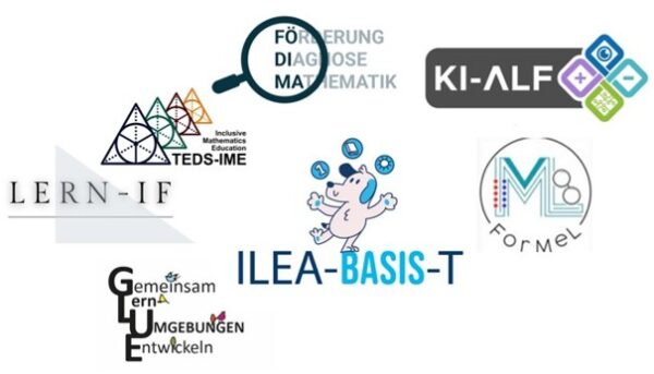 Stand_251030_Mathe-Projekte Die Logos der Mathematik-Projekte Födima, KI-ALF, TEDS-IME, LERN-IF, GLUE, ILEA-BASIS-T und ForMeL.