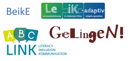 Logos der Projekte Leik-adaptiv, BeikE, LINK und Gelingen!