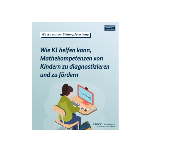 Das Bild zeigt die Illustration einer Frau mit dunkelbraunen Haaren, die sie zu einem Pferdeschwanz gebunden hat. Sie trägt einen hellgrünen Pullover und sitzt vor einem Computerbildschirm.