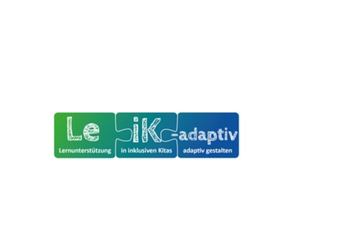 Die Grafik zeigt das Logo des Projekts, den Schriftzug "LeiK-adaptiv" auf grün-blauem Hintergrund.